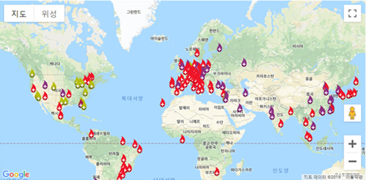 전세계 지도로 보면 보관중인 제대열수는 약 750,000단위